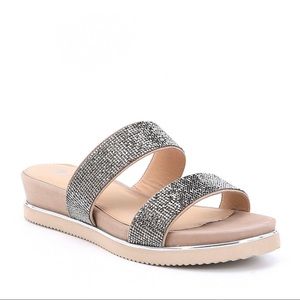 Antonio Melani Gloreila Boho Taupe Slip On Sandals